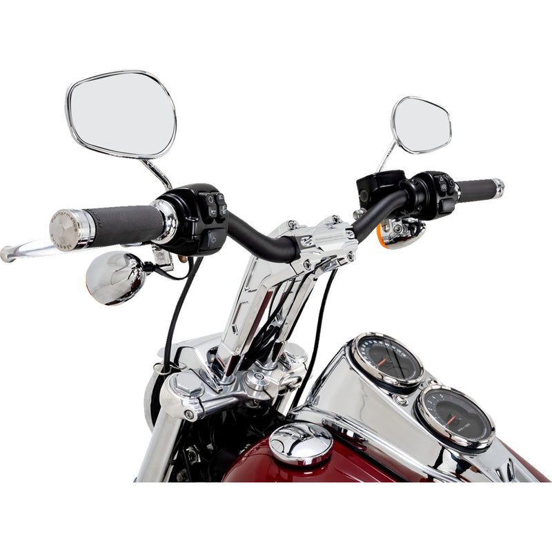 PERFORMANCE MACHINE (PM) 0602-1564 0208-2195M-CH Phatbar & Riser Kit internal wiring/gauge mount holes - 9" - chrome