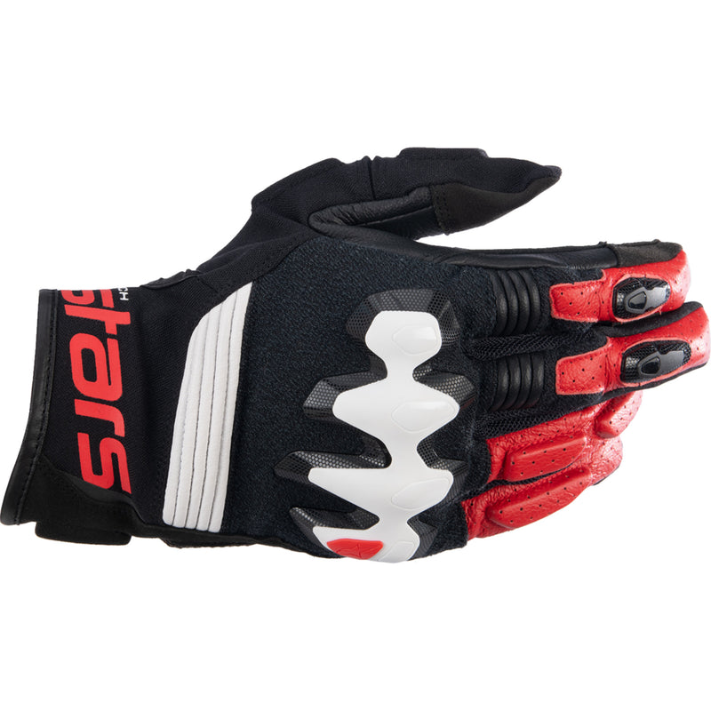 ALPINESTARS Halo Leather Gloves Black/White/Bright - Red