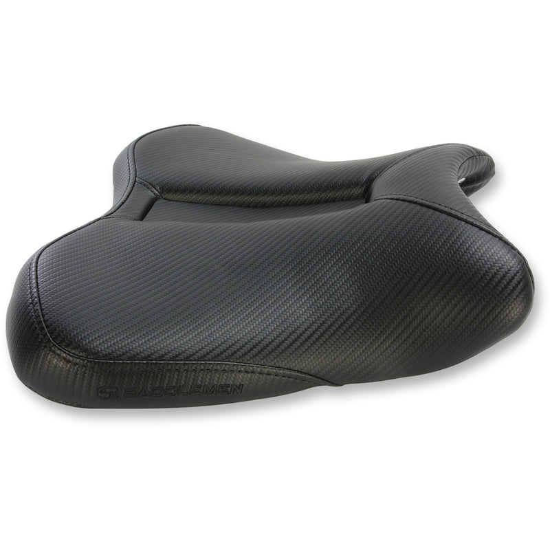 SADDLEMEN 0810-1915 0810-Y148 Gel-Channel™ Track Carbon Fiber Sport Seat — Sport Gel Channel™ Track Carbon Fiber Sport Seat - Black - R1