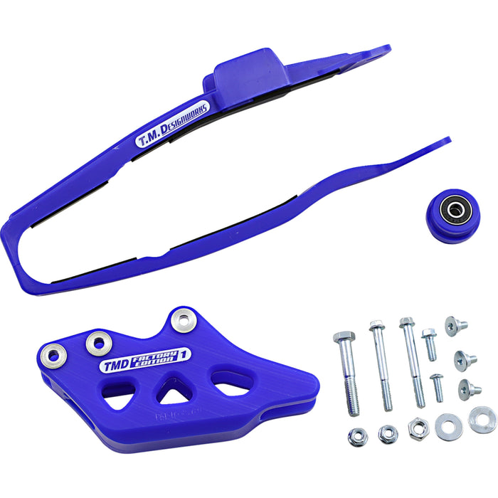 T.M. DESIGNWORKS 1231-1394 YCP-OR7-BU Chain Guide and Slider Kit Chain Guide/Slider - Blue - Yamaha