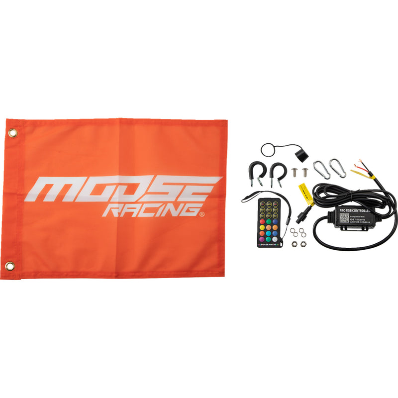 MOOSE OFFROAD 2040-3035 SB-CHSBTR-131PU Chase Bluetooth Whip Light 3' Whip Light - RGB - Black - Chase