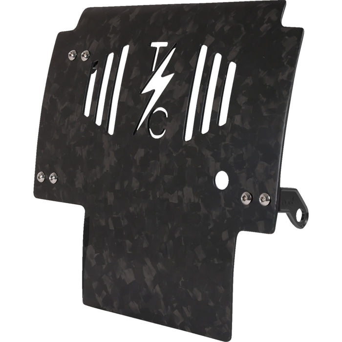 THRASHIN SUPPLY CO. 0506-2532 TSC-3035-1 Forged Carbon Fiber Skid Plate Skid Plate - Carbon Fiber/Forged - With Black Brackets - FLHX/FLTRX