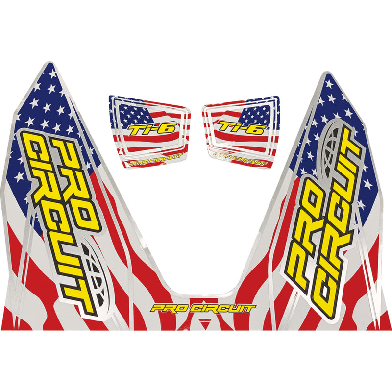 PRO CIRCUIT 1860-2280 DC22TI6-SS Ti-6 Exhaust Decals Ti-6 Decal - Stars and Stripes