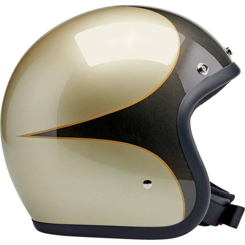 BILTWELL Bonanza Scallop Helmet - Metallic Charcoal/Champagne