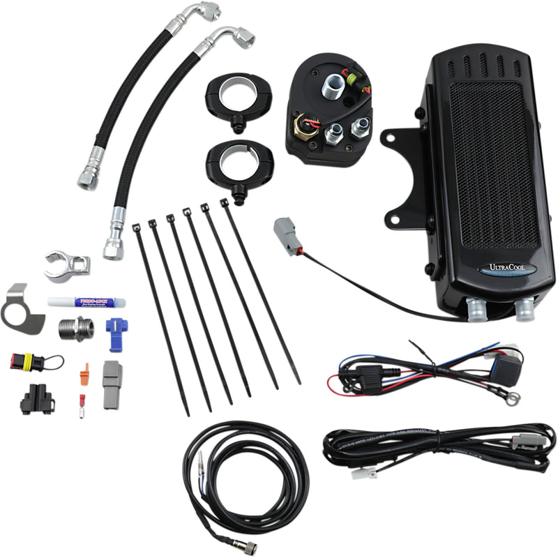 Ultracool 3.0 Side Mount Oil Cooler With Fan Kit For Dyna Gloss Black Dyna - SMD-1G For Harley Motorcycles 1991-2017