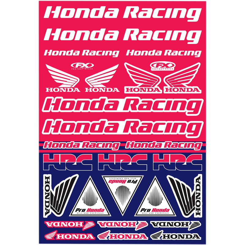 FACTORY EFFEX 4320-2150 22-68332 Sticker Sheet Decal Kit - Honda Racing