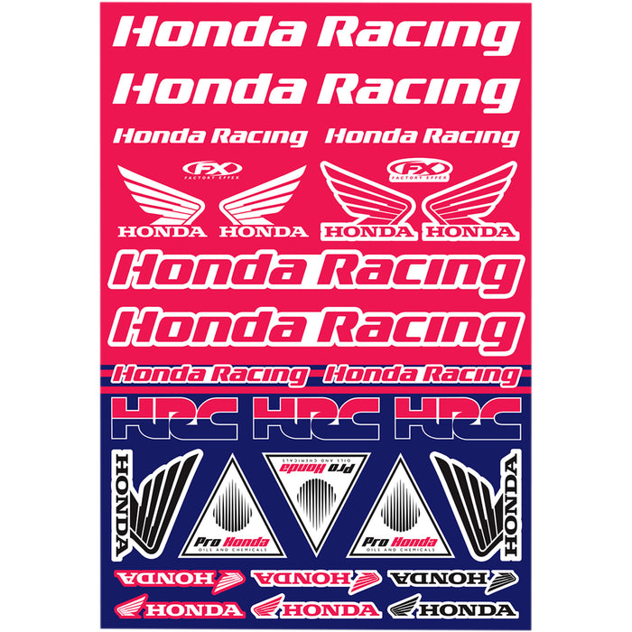 FACTORY EFFEX 4320-2150 22-68332 Sticker Sheet Decal Kit - Honda Racing