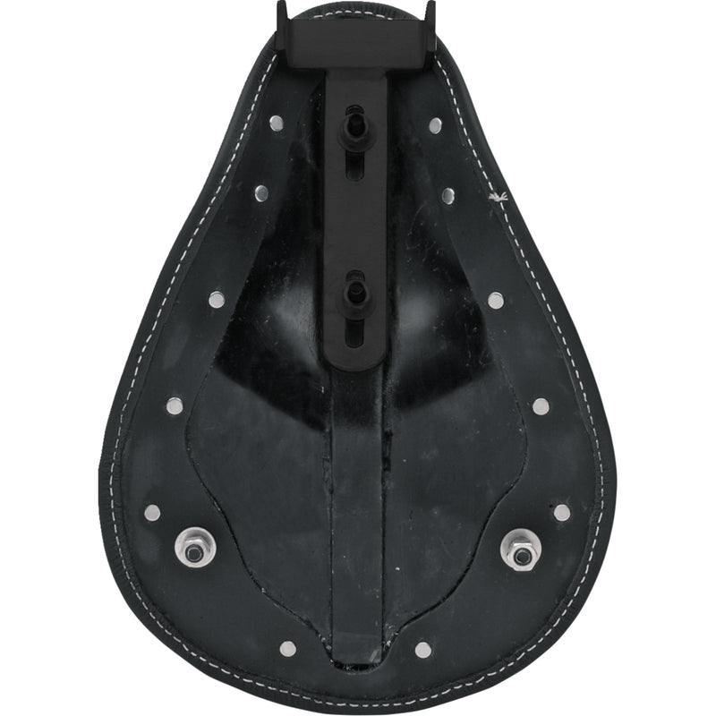 DRAG SPECIALTIES SEATS 0806-0028 Small Low-Profile Spring Solo Seat Seat - Spring Solo - Low-Profile - Small - Black Leather/White Stitching