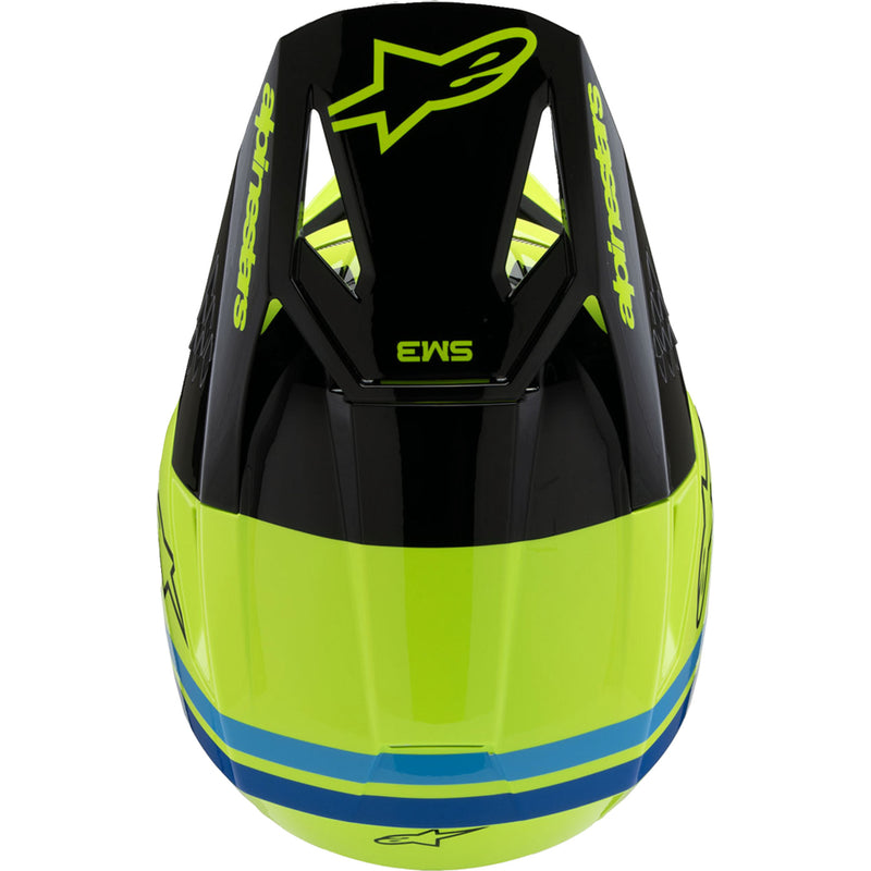 ALPINESTARS Youth SM3 Radium Helmet - Gloss Yellow Fluo/Black/Blue