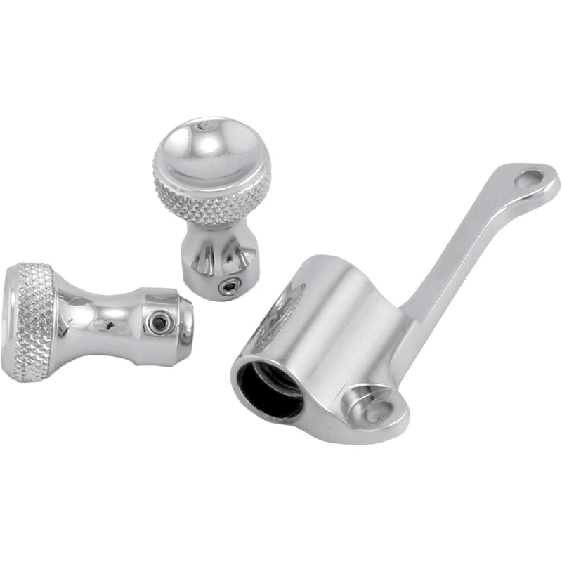 TODD'S CYCLE 1050-0183 TMK-1 Mikuni Enrichener Cable Relocation Bracket Kit with Knobs Enrichener Cable Relocation Bracket Kit with Knobs - Mikuni - Chrome