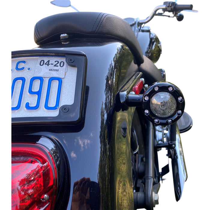 CUSTOM DYNAMICS 2020-1936 PB-BR-RR 56-BS ProBEAM® Bullet Ringz™ 1156 Rear Turn Signals - Black - Smoke Lens