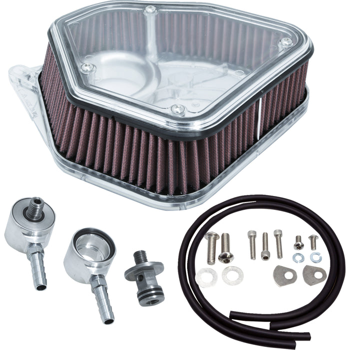 ALLOY ART 1010-3171 1.8M8P Boom Box Air Cleaner Kit - Clear Cover