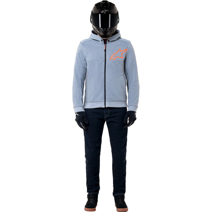 ALPINESTARS Chrome v2 Sport Hoodie Heather - Gray/Red Fluo