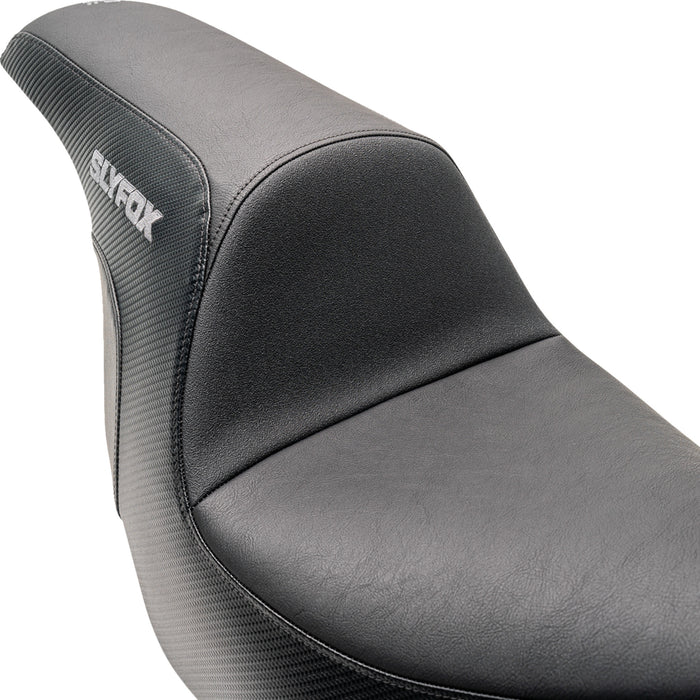 SLYFOX 0802-1590 0802-1590 The Lowrider Drifter Seat - Gray Logo - Smooth Vinyl - Carbon Fiber - FXLR/FLSB '18-'24