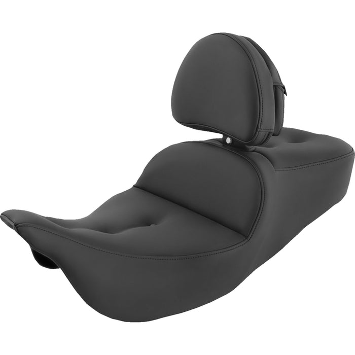 SADDLEMEN 0801-1241 808-07B-181BR Pillow-Top Roadsofa™ Seat - with Backrest - Black - FLH/FLT '08-'23