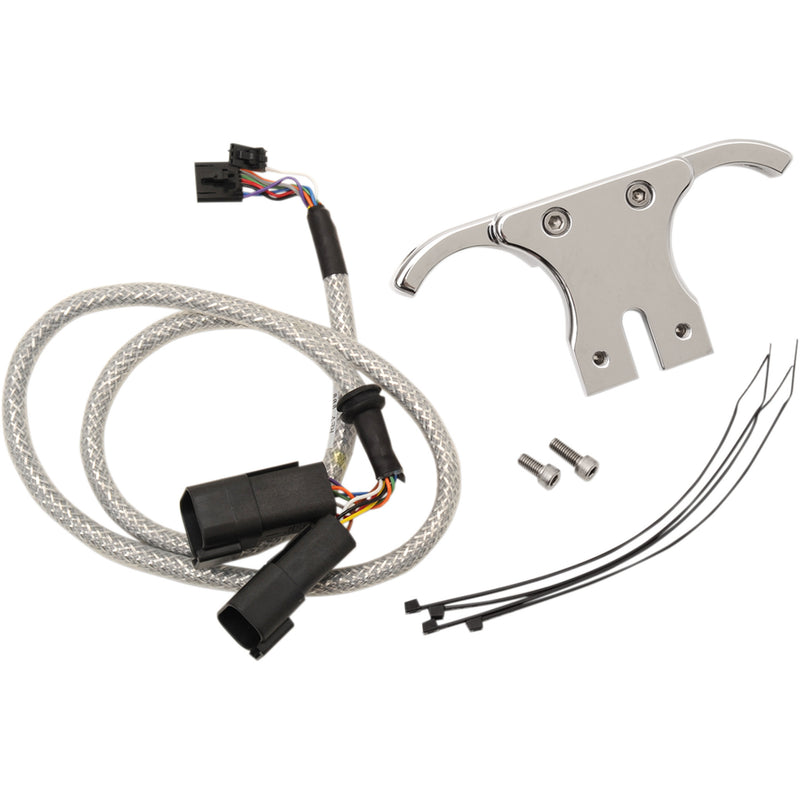 DAKOTA DIGITAL 2210-0117 AI-250 Speedometer Mount - Chrome Handlebar Clamp Mount with T-Bar Drag Bar - Includes Wiring Harness