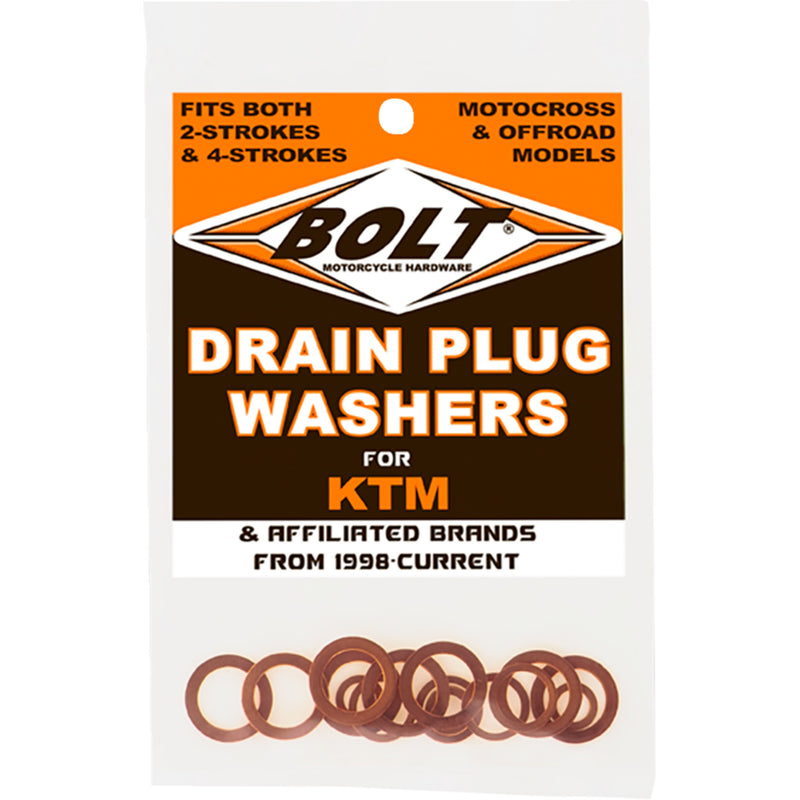 BOLT 0920-0154 DPW.KTM Copper Drain Plug Washer Set Drain Plug Washer Kit