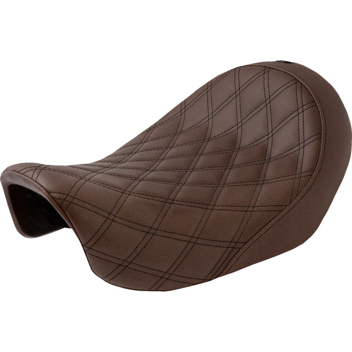 SADDLEMEN 0803-0552 806-04-002BLS Renegade Lattice Stitch Solo Seat - Lattice Stitched - Brown - Dyna '06-'17