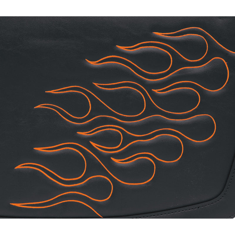 SADDLEMEN 3501-0222 X021-05-0416 Highwayman Tattoo Saddlebags Flame Saddlebag - Orange - Large