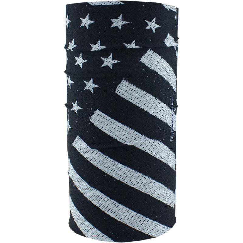 ZAN HEADGEAR 2502-0124 TF091 Motley Tube® Fleece Lined black and white flag
