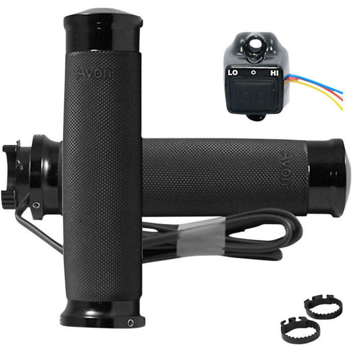 AVON GRIPS 0631-0211 MT-CC-86-ANO-HT Heated Grips custom contour - metric - black