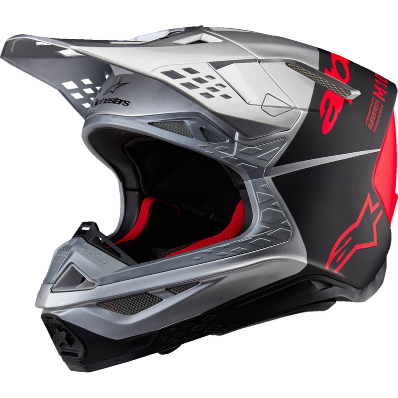 ALPINESTARS Supertech M10 Flood MIPS® Helmet - Gloss Silver/Black/Orange Fluo