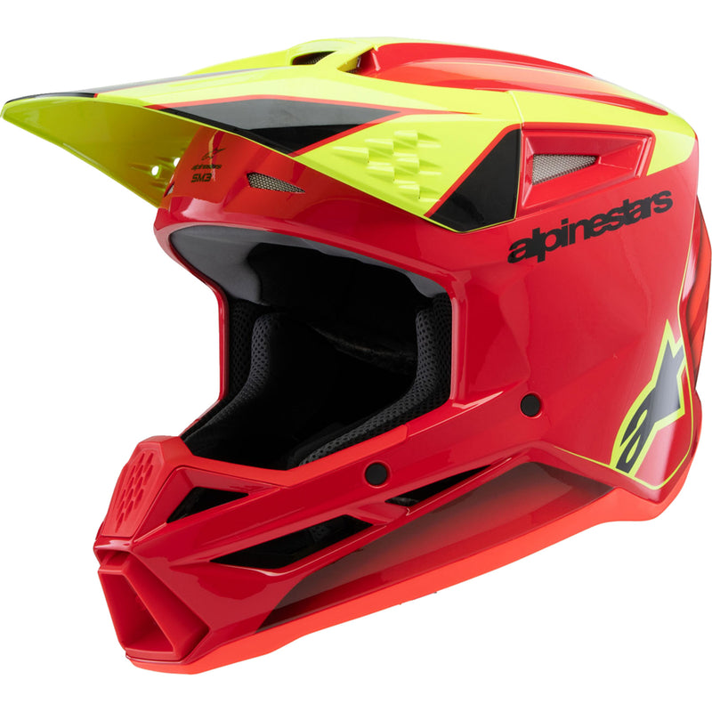 ALPINESTARS Youth SM3 Fray Helmet - Gloss Red/Yellow Fluo/Black
