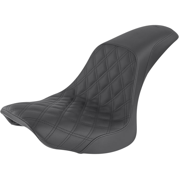 SADDLEMEN 0802-1294 806-23-149 Profiler™ Lattice Stitch Seat - Front Lattice/Rear Smooth - Black - FLSTC '06-'17