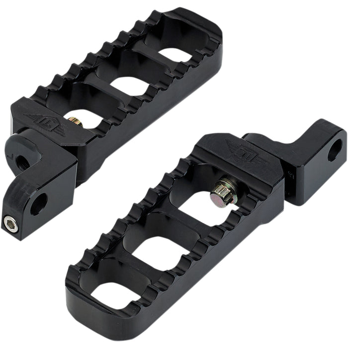 JOKER MACHINE 1620-1618 08-61-3B Adjustable Serrated Billet Footpegs - Adjustable Serrated Long Footpegs - Black - XL