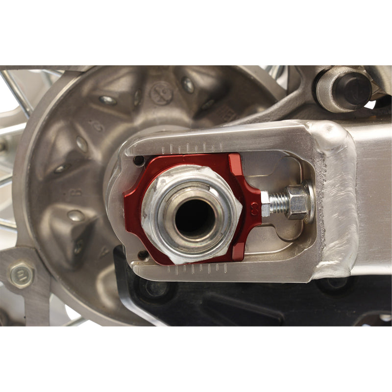 WORKS CONNECTION 1231-1015 17-225 Elite Axle Blocks Elite Axle Block - Red - Honda