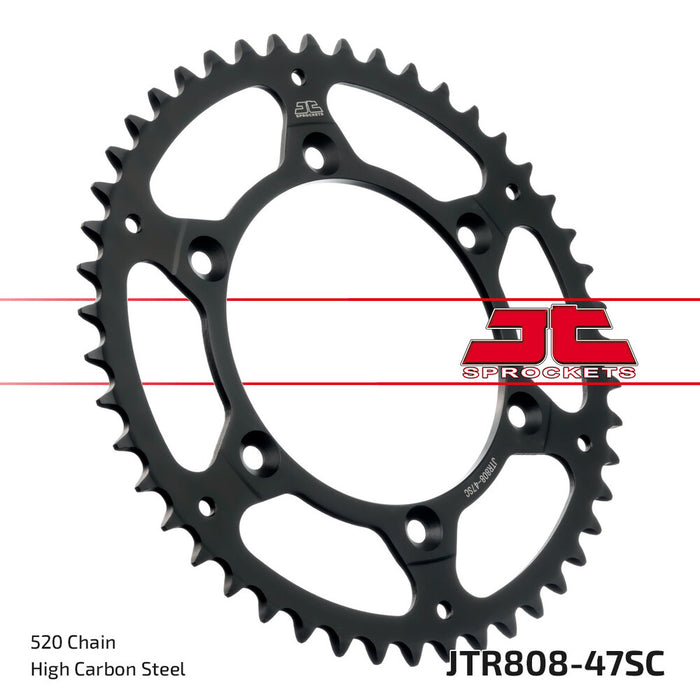 Jt Sprockets 555-80847 JTR808.47SC REAR SPROCKET STEEL 47T-520 KAW/SUZ