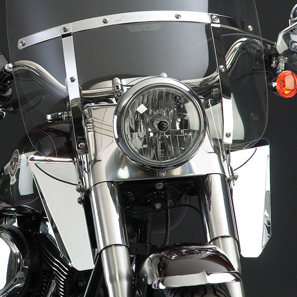National Cycle Switchblade Chrome Lowers Chrome Hardware - N76606 For Harley Softail 1986-2011