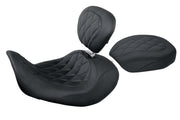 Mustang Motorcycle 76705 Mustang 06-17 Harley Dyna Wide Tripper Forward Passenger Seat Diamond Stitch - Black - Photo - Primary