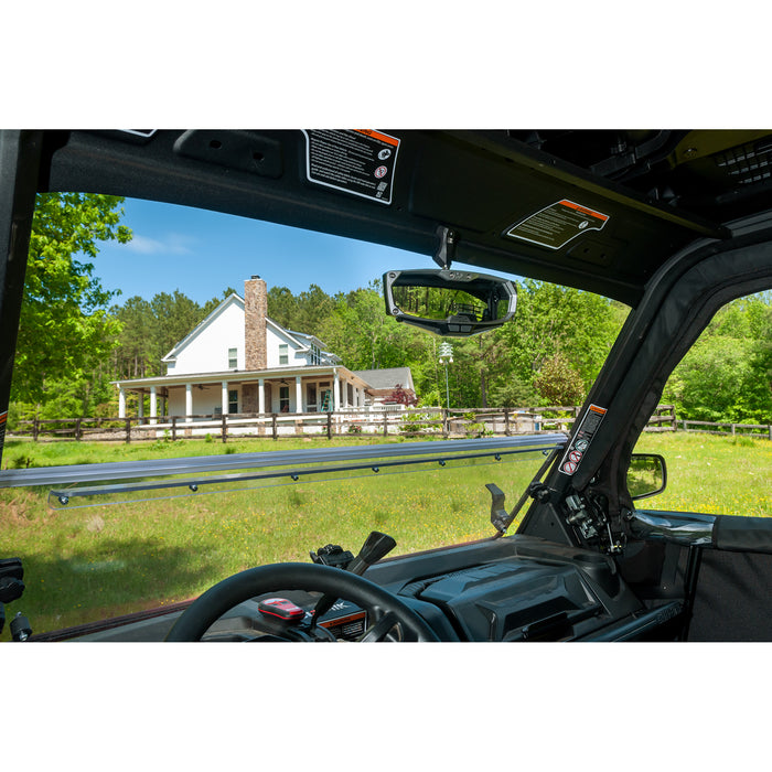 SEIZMIK 0640-1406 56-18028 Halo R Rear View Mirror with Cast Aluminum Bezel - Can Am Defender Mirror - Halo R - Rear View - Rectangle - Silver - Can Am Defender
