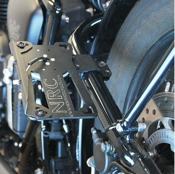 New Rage Cycles Side Mount License Plate TRI - BOBBER-SIDE Triumph Bonneville Bobber 2017-2023