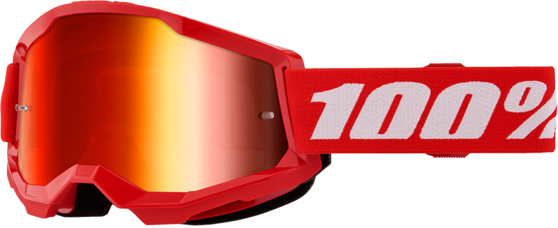 100% 610-5262 50032-00012 STRATA 2 JUNIOR GOGGLE RED MIRROR RED LENS
