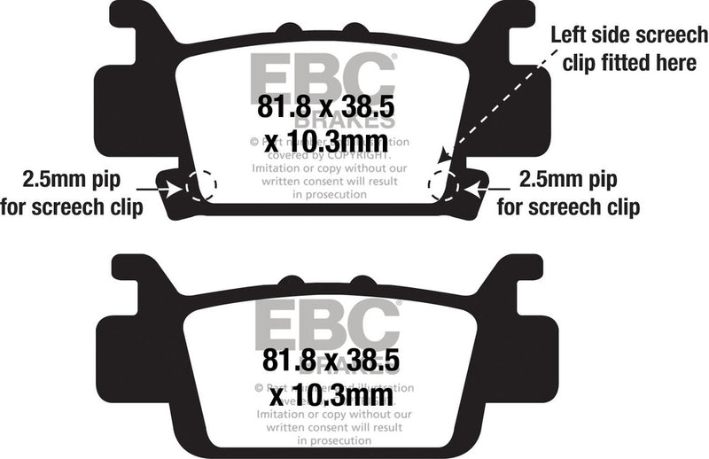 EBC Brake Pads Severe Duty SV Series - FA703SV Honda UTVs 2016-2021