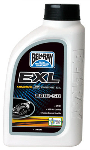 Bel-ray 840-1492 99100-B1LW EXL MINERAL ENGINE OIL 4T 20W50 1L