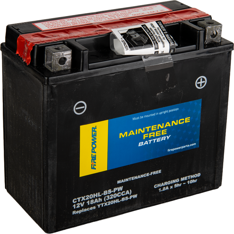 Fire Power 49-3038 CTX20HL-BS-PW BATTERY CTX20HL-BS-PW MAINTENANCE FREE