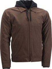 Front angle of the Gearhead jacket in brown