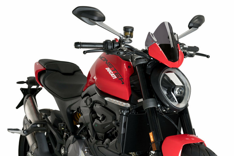 Puig Hi-Tech Parts Windscreen Sport Dark Smoke OEM Flyscreen Only DUC - 20688F Ducati Monster 2021-2023