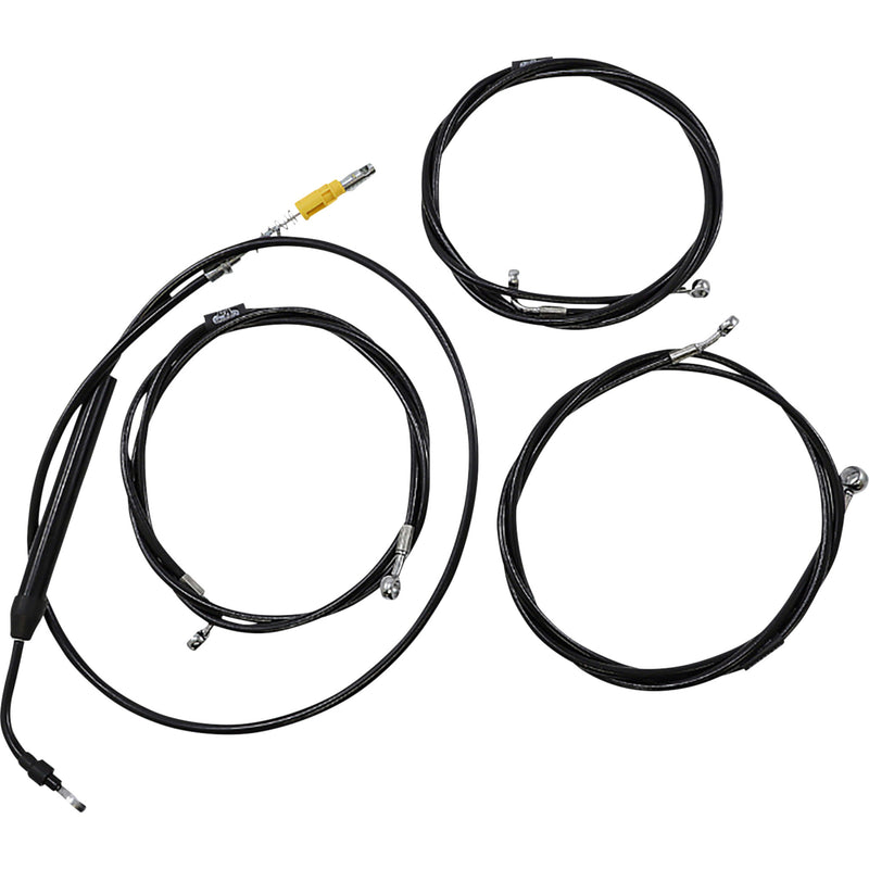 LA Choppers Standard Midnight Braided Handlebar Cable Brake Line Kit — Ape Hanger 12"-14" Ape Hangers - LA-8058KT-13M For Harley Touring 2021-2022
