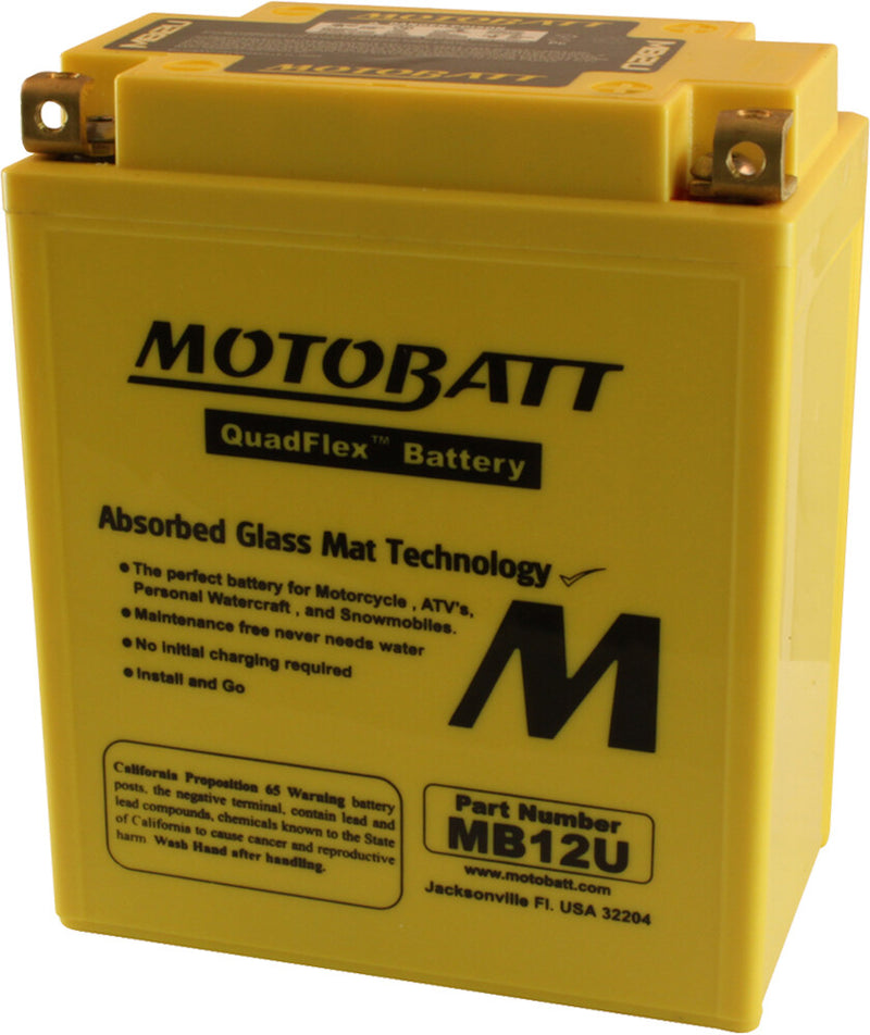 Motobatt 491-1016 MB12U BATTERY MB12U SEALED FACTORY ACTIVATED