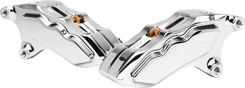 Hawg Halters Inc 6 Pist Front Dual Caliper Kit Chrome W 11.8" Rotor - FKDDCC6018D For Harley Motorcycles 2006-2023