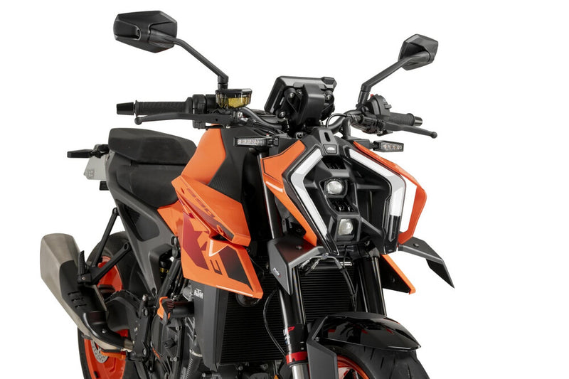 Puig Hi-Tech Parts Downforce Front Spoiler Matt Black - 22178J For KTM 990 Super Duke / 1390 Super Duke 2005-2011 | Kawasaki 900 2017-2022