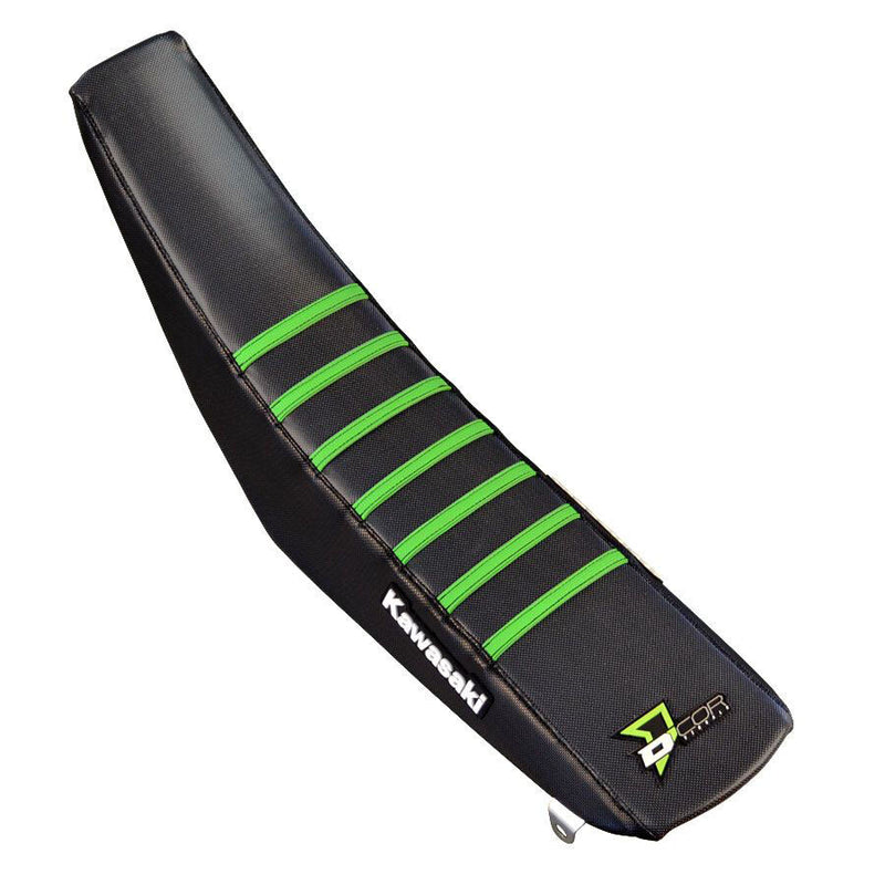 D'cor Visuals D-Cor Seat Cover Black With Green Ribs - 30-20-080 Kawasaki 110 / 110R 2003-2025