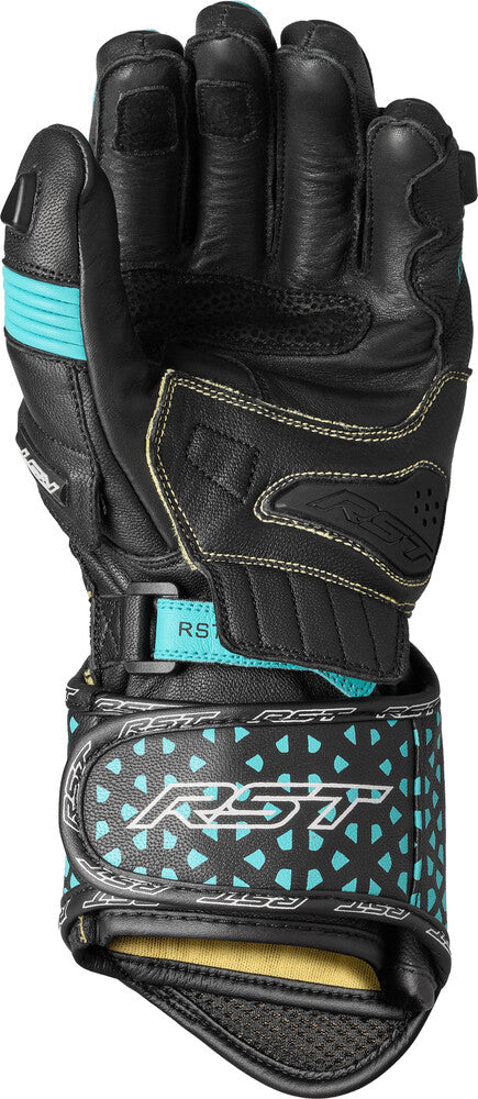 Rst 556-3495106 103495BLU-06 WOMENS TRACTECH EVO 4 CE GLOVE BLACK/AQUA/GREY LEATHER SM