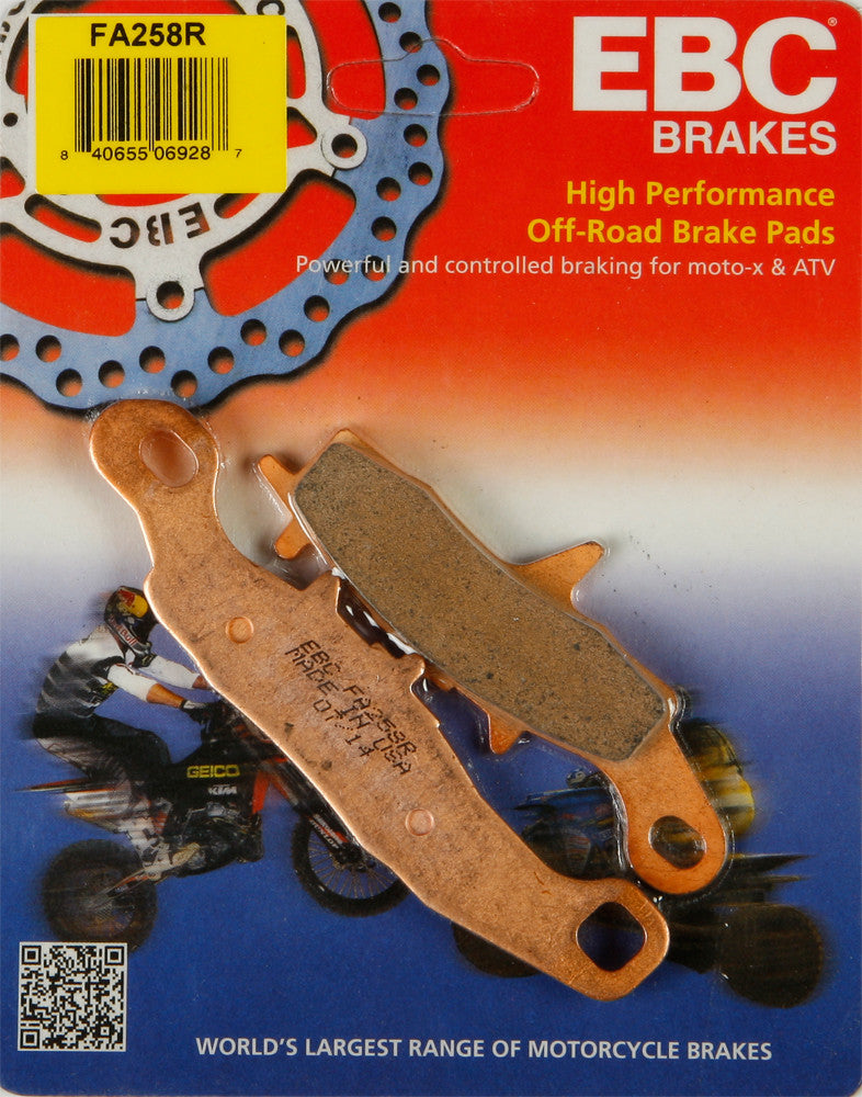 EBC Brake Pads - FA258R For Kawasaki KX 100 / KX 80 / KX 85 1997-2018 | Suzuki RM 100 / RM 85 / RM85L 2005-2009