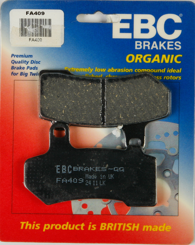 EBC Brake Pads Organic - FA409 For Harley Touring 2005-2018