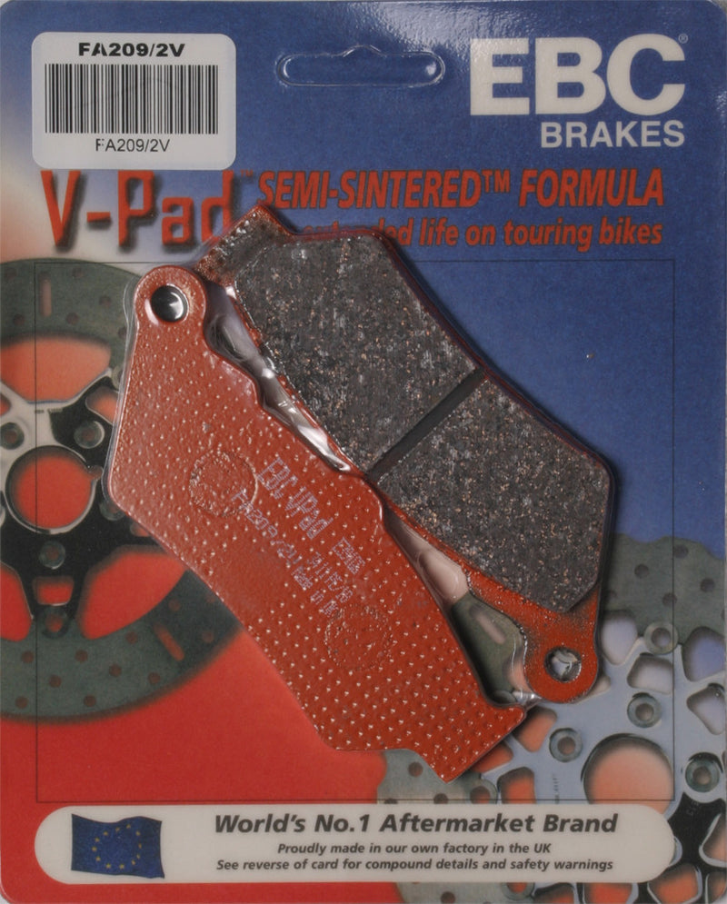 EBC Brake Pads V-Series - FA209/2V For Harley Street 2016-2018 | BMW Motorcycles 1997-2017 | Ducati Motorcycles 2006-2017